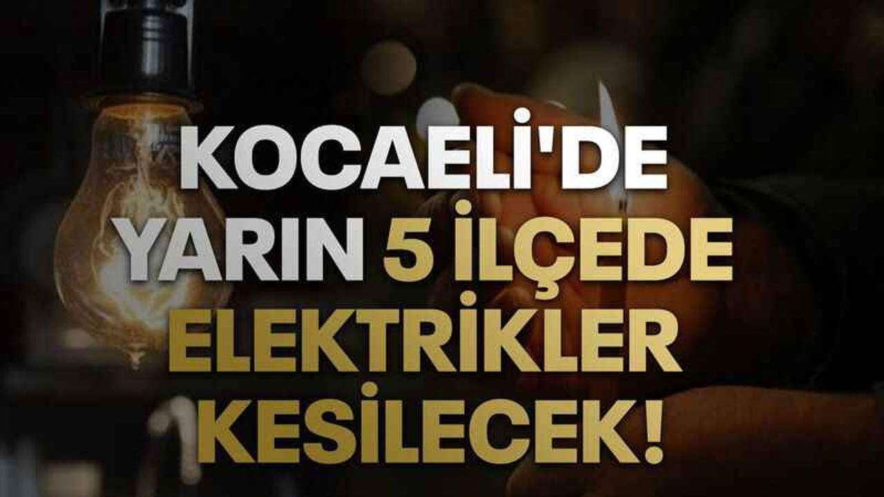 Kocaeli'de yarın 5 ilçede elektrikler kesilecek!